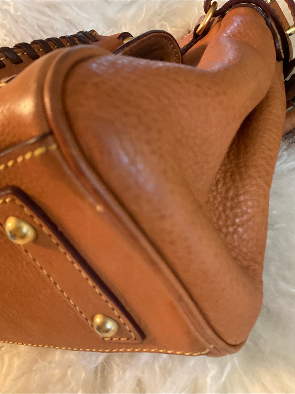 Dooney & Bourke Florentine Tan Leather Satchel - Picture 8 of 9